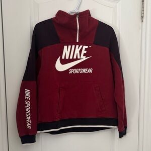 Nike Maroon Funnel Neck Pullover